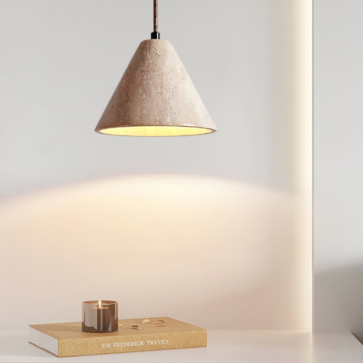 Ritta Travertine Dome Pendant Light