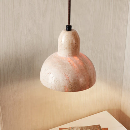 Ritta Travertine Dome Pendant Light