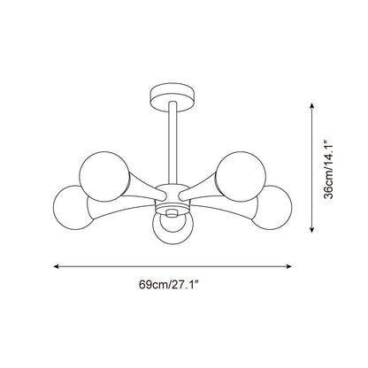 Ritta Flush Mount Ceiling Light Wood Travertine