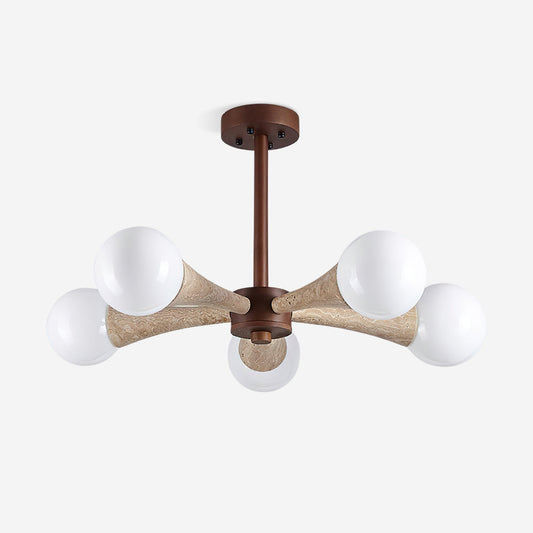 Ritta Inbouwplafondlamp Hout Travertijn