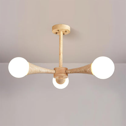 Ritta Flush Mount Ceiling Light Wood Travertine