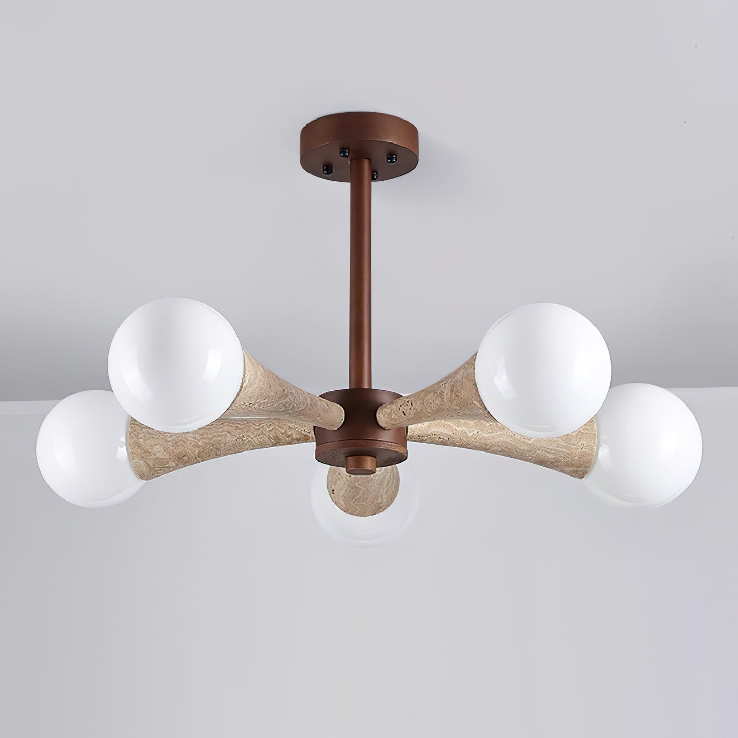 Ritta Flush Mount Ceiling Light Wood Travertine
