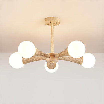 Ritta Flush Mount Ceiling Light Wood Travertine