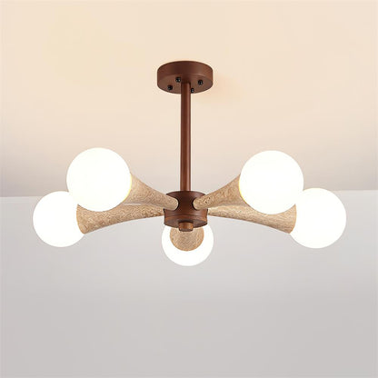 Ritta Flush Mount Ceiling Light Wood Travertine