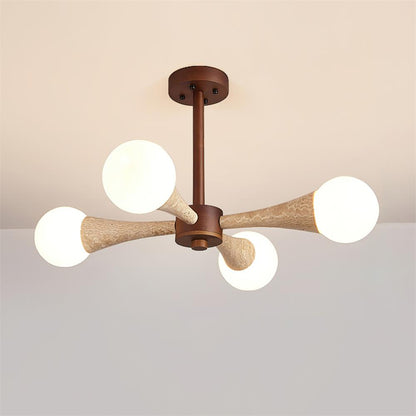 Ritta Flush Mount Ceiling Light Wood Travertine