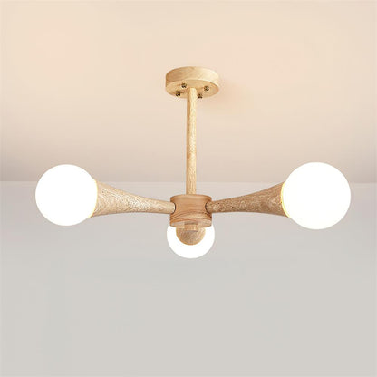 Ritta Flush Mount Ceiling Light Wood Travertine