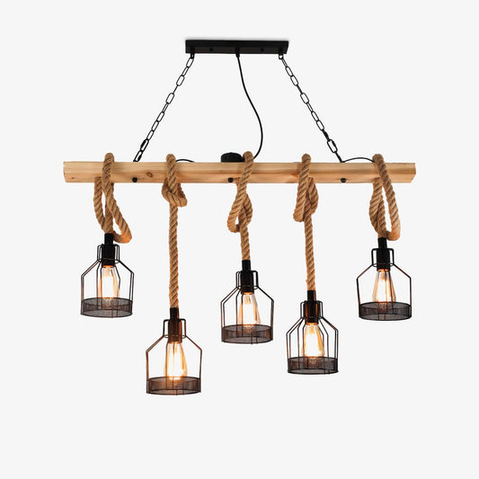 Lustre grenade industrielle en corde de chanvre Quoro