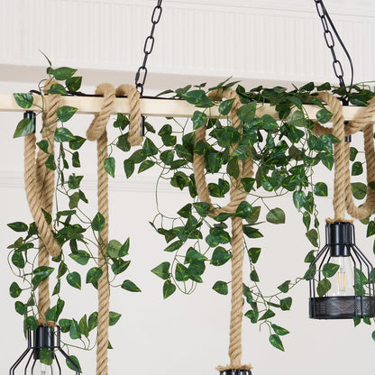 Quoro Hemp Rope Industrial Grenade Chandelier