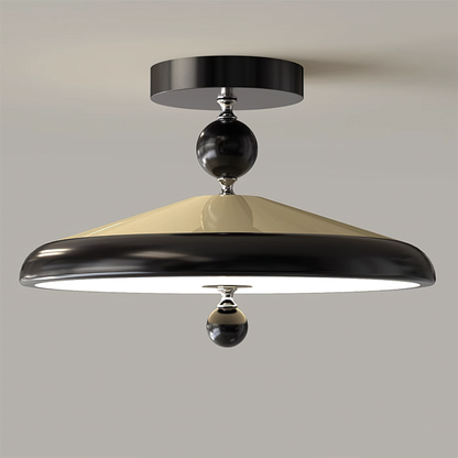 Plafonnier rond Belano avec cadre en bois