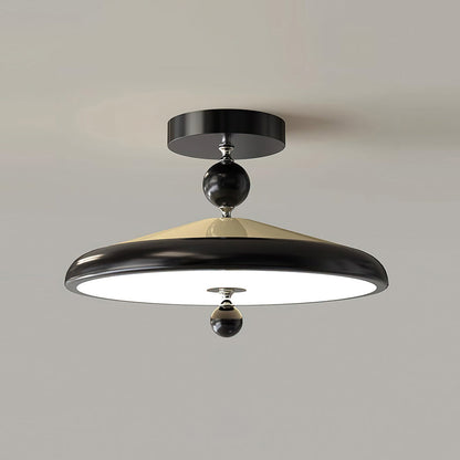 Plafonnier rond Belano avec cadre en bois