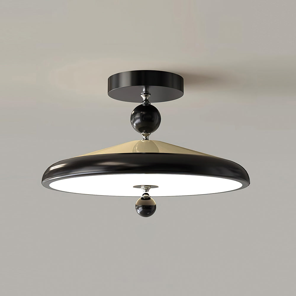 Plafonnier rond Belano avec cadre en bois
