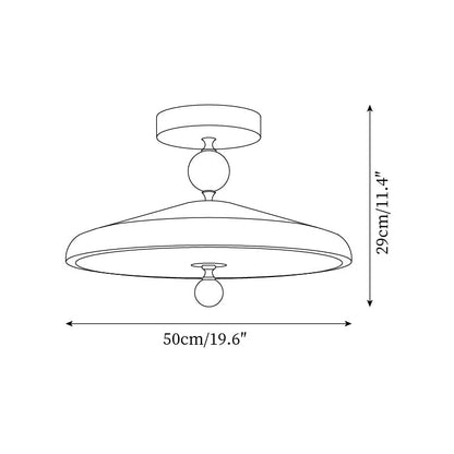 Plafonnier rond Belano avec cadre en bois