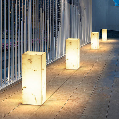 Ray Imitation Marble Cube Outdoor Light