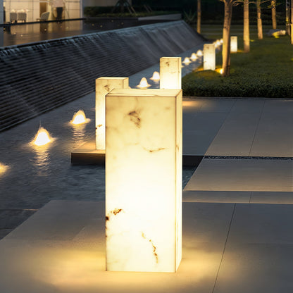 Ray Imitation Marble Cube Outdoor Light