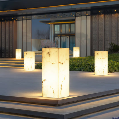 Ray Imitation Marble Cube Outdoor Light