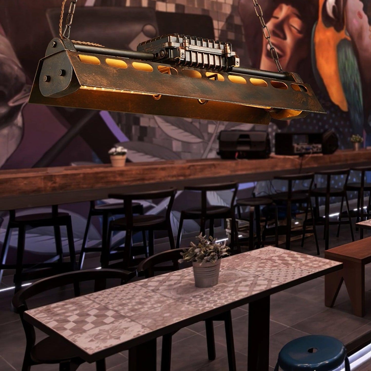 Lustre industriel Steampunk Noah