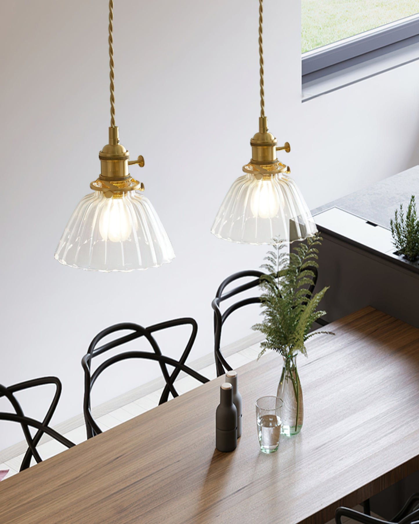 Suspension Glint en verre transparent