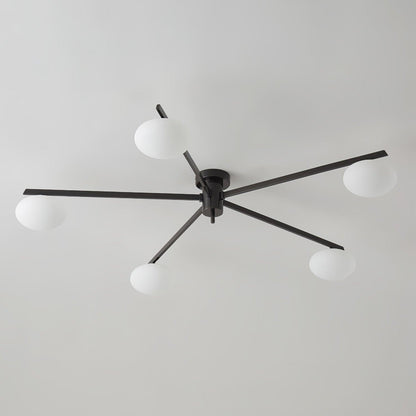 Plafonnier Jania en verre noir moderne