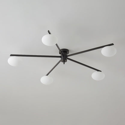 Plafonnier Jania en verre noir moderne