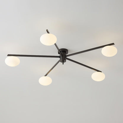 Plafonnier Jania en verre noir moderne