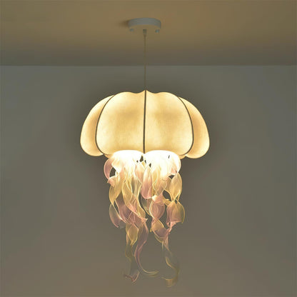 Jellyfish Pendant Light with Iridescent Ribbons