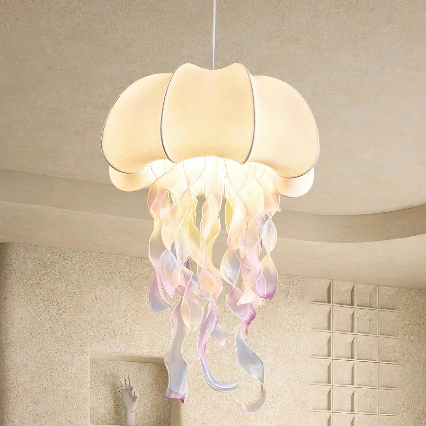 Jellyfish Pendant Light with Iridescent Ribbons