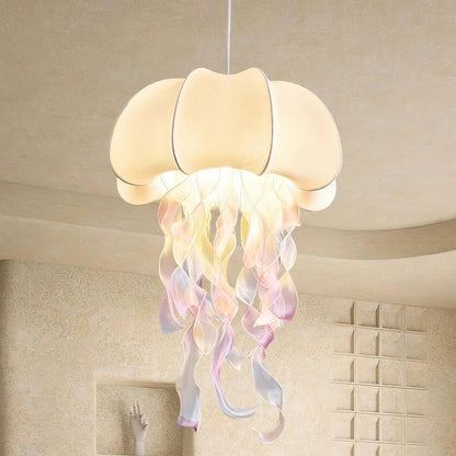 Jellyfish Pendant Light with Iridescent Ribbons