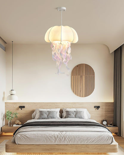 Jellyfish Pendant Light with Iridescent Ribbons