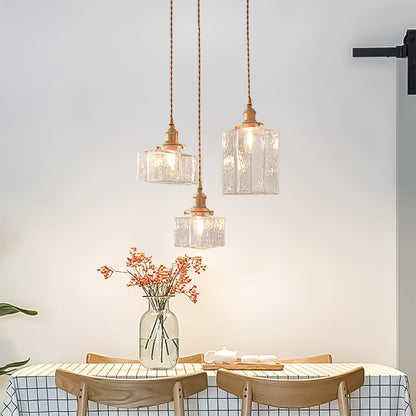 Ovely Vintage Glass Brass Hammered Pendant Light