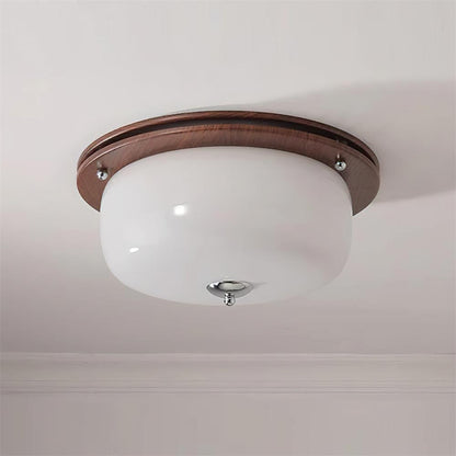 Ceiling Light Glass Flush Mount Modern Minimalist Walnut Brown