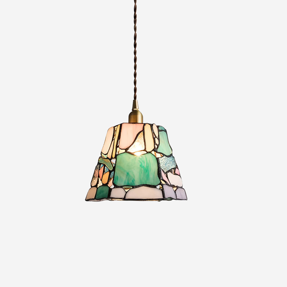 Suspension en vitrail de style Tiffany Mavine