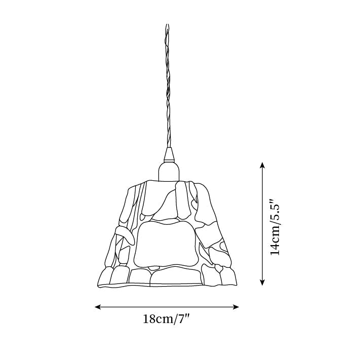 Suspension en vitrail de style Tiffany Mavine