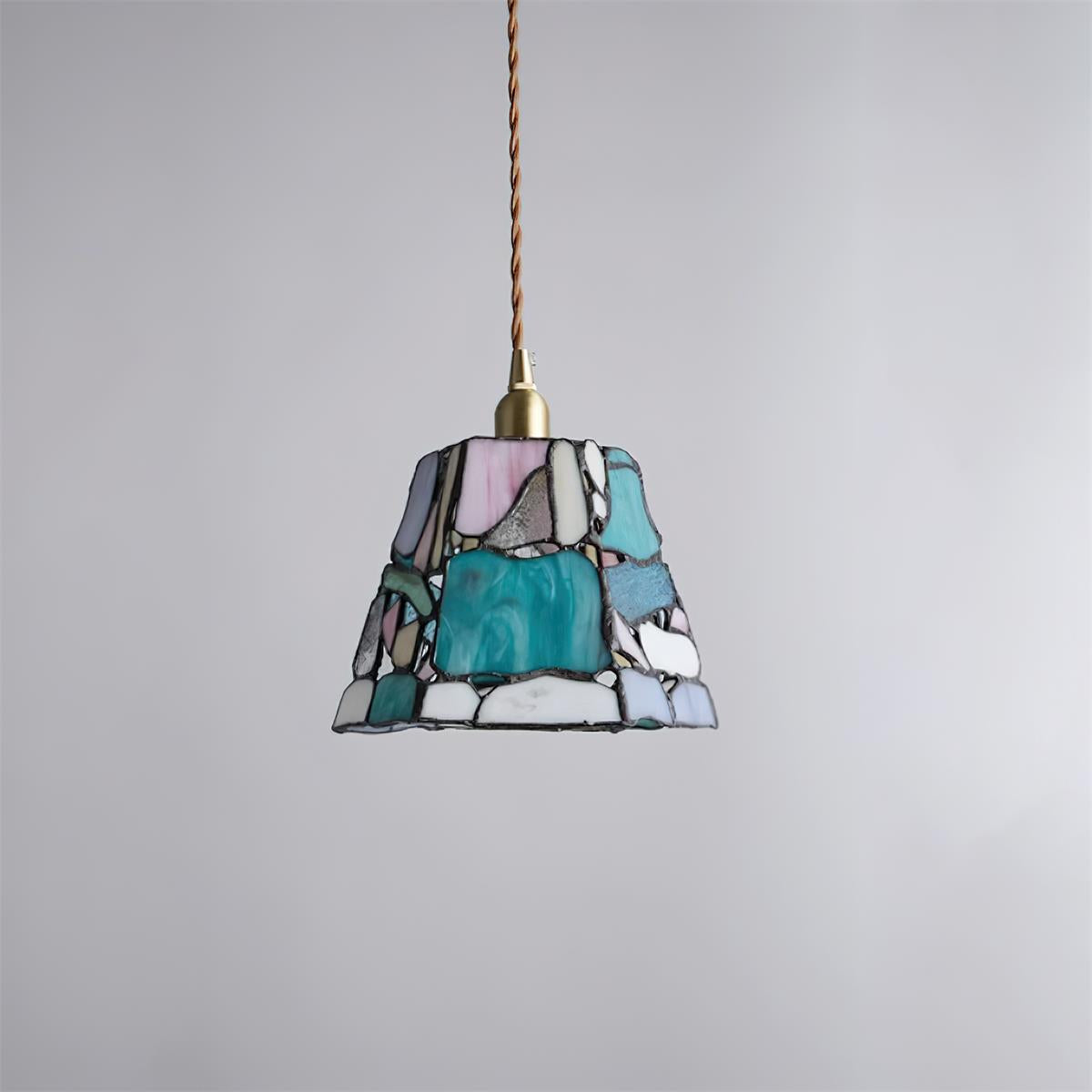Suspension en vitrail de style Tiffany Mavine