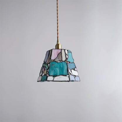 Suspension en vitrail de style Tiffany Mavine