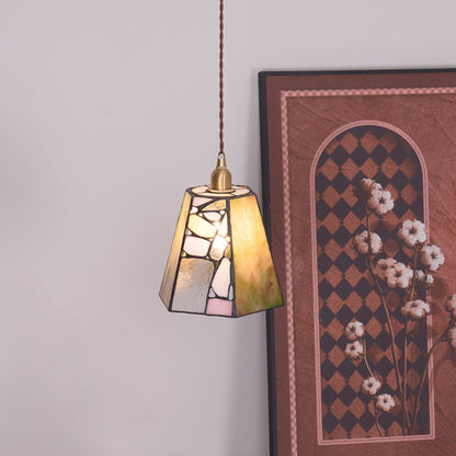 Suspension en vitrail de style Tiffany Mavine
