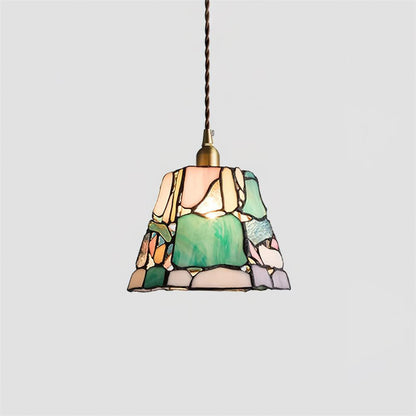 Suspension en vitrail de style Tiffany Mavine