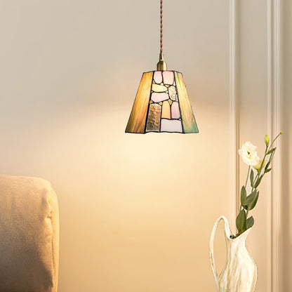Suspension en vitrail de style Tiffany Mavine