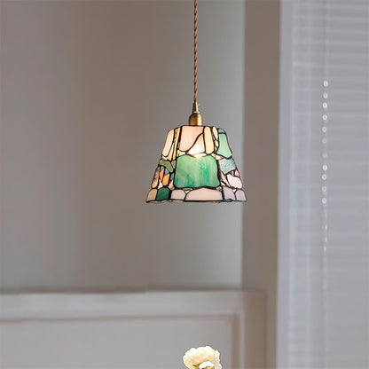 Suspension en vitrail de style Tiffany Mavine