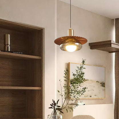 Elysor Brass and Glass Pendant Lamp