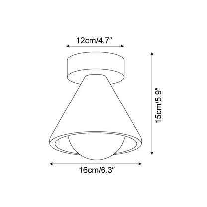 Hudon Travertine Cone Flush Mount Ceiling Light