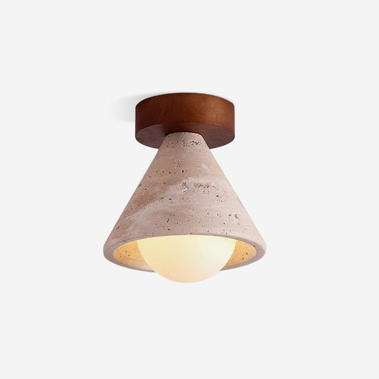 Hudon travertijn kegel inbouw plafondlamp