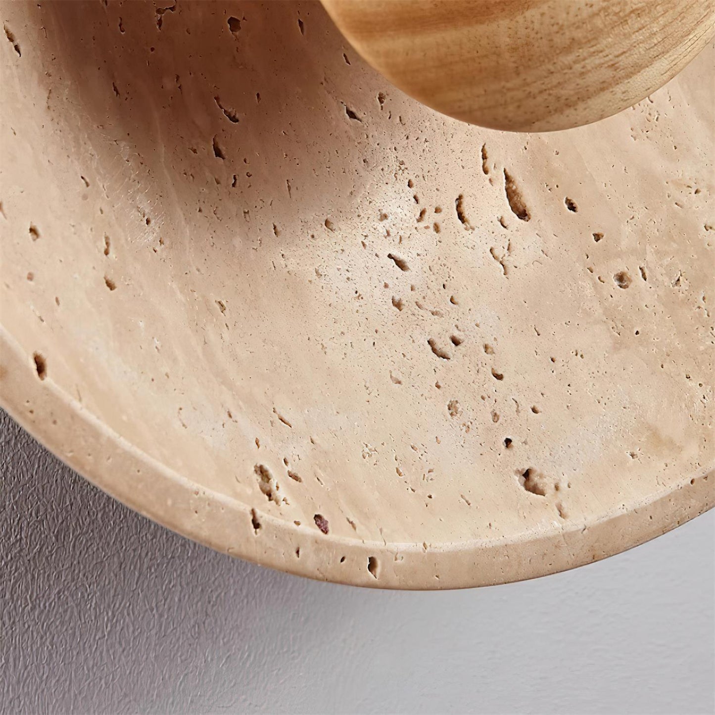Gionne Wood & Travertine Wall Lamp