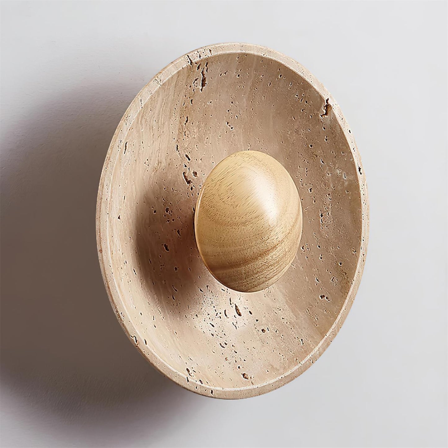 Gionne Wood & Travertine Wall Lamp