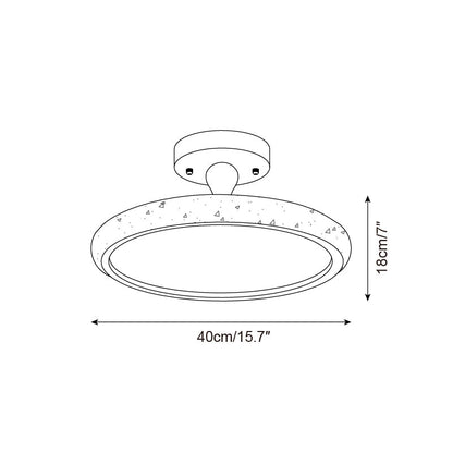 Dovai Travertine Semi Flush Ceiling Light