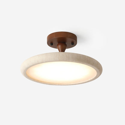 Dovai Travertine Semi Flush Ceiling Light