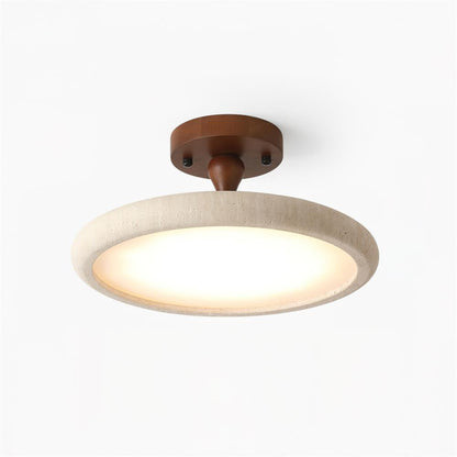 Dovai Travertine Semi Flush Ceiling Light