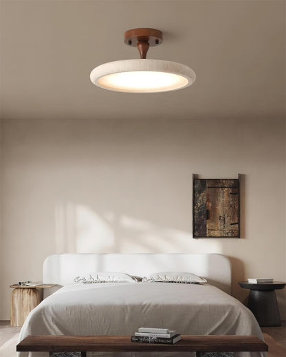 Dovai Travertine Semi Flush Ceiling Light