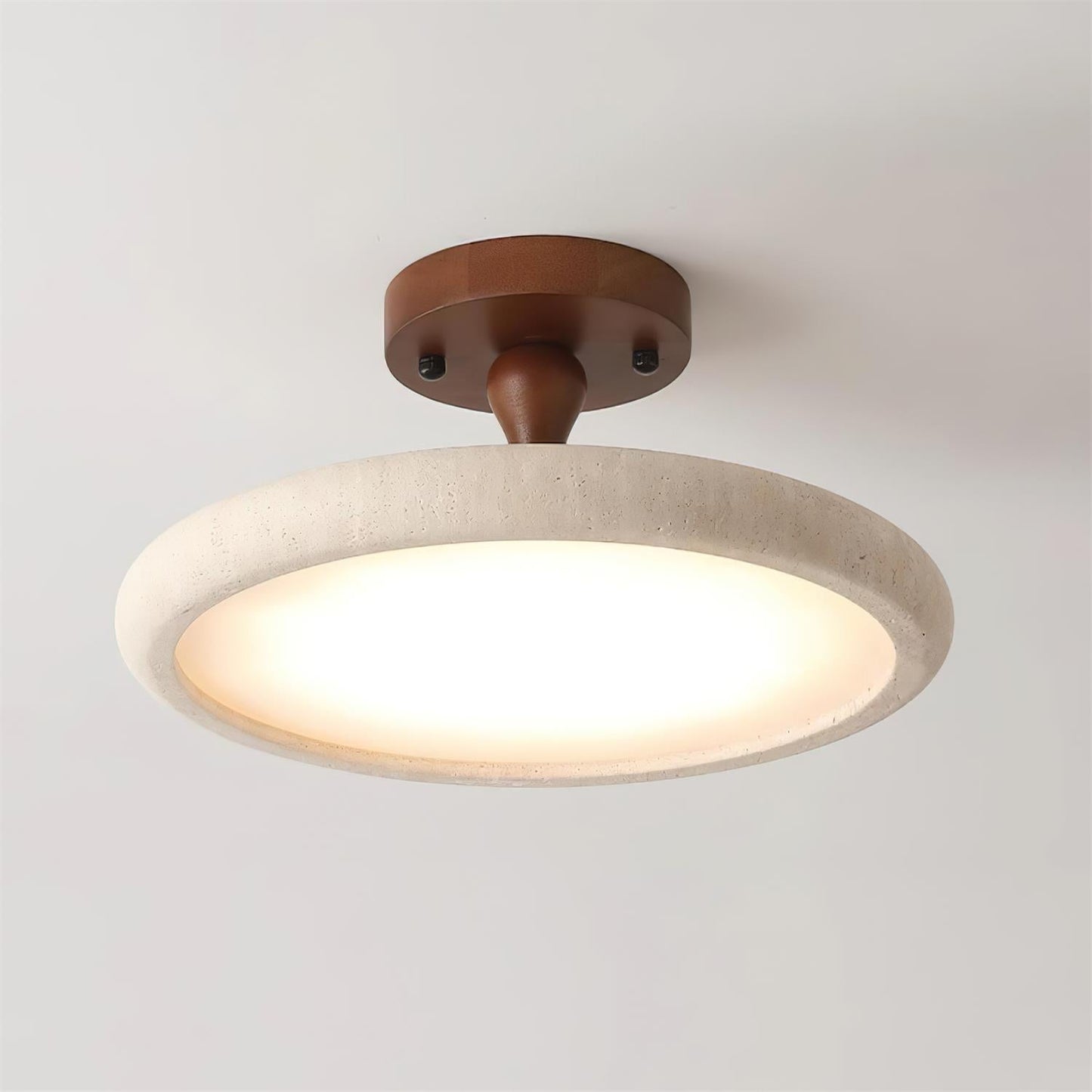 Dovai Travertine Semi Flush Ceiling Light