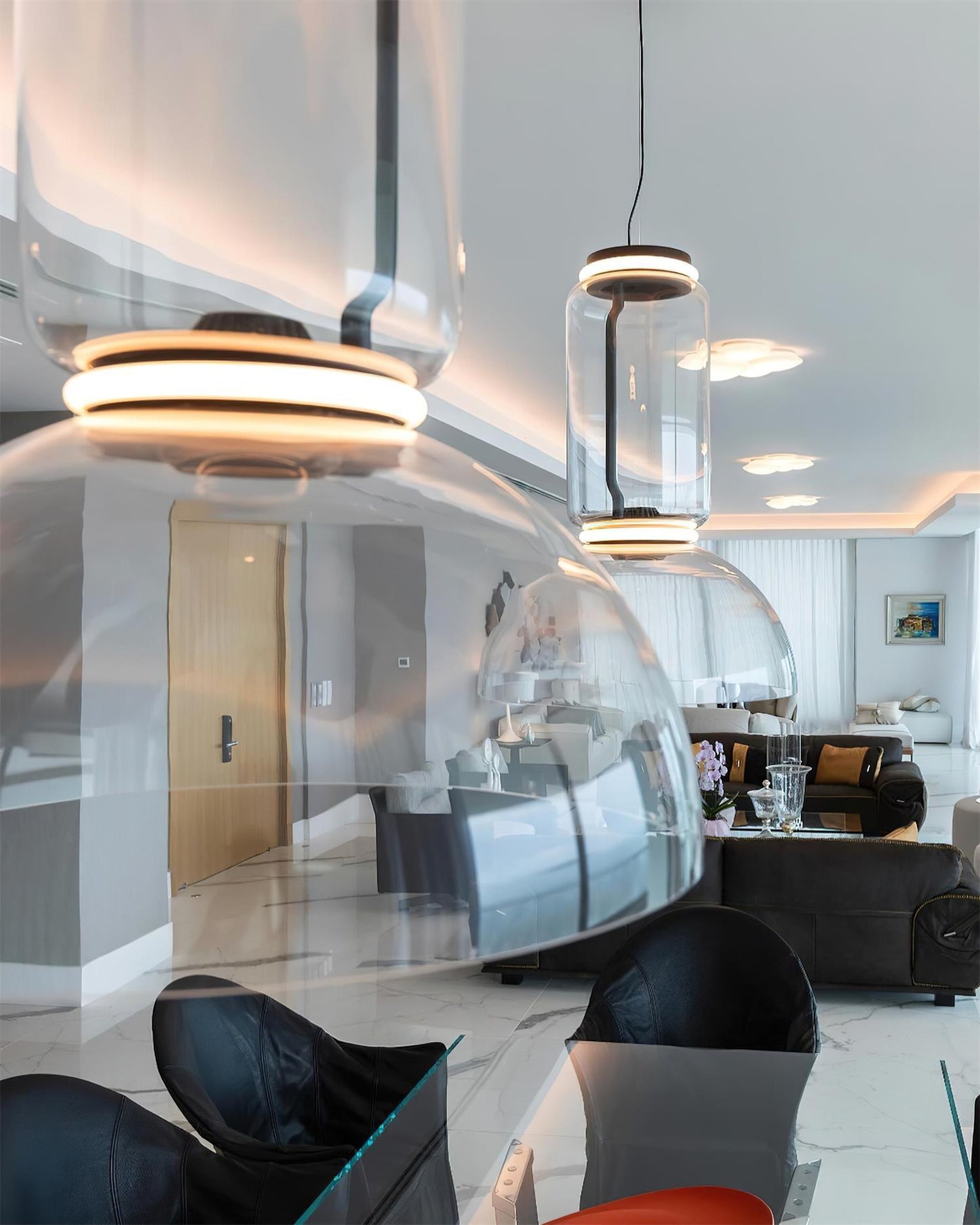 Virelo Stacked Glass Cylinder Pendant Light