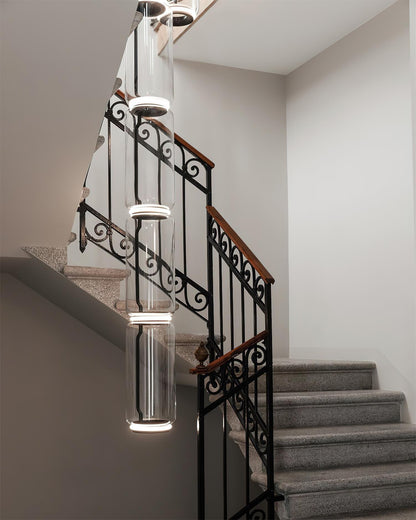 Virelo Stacked Glass Cylinder Pendant Light